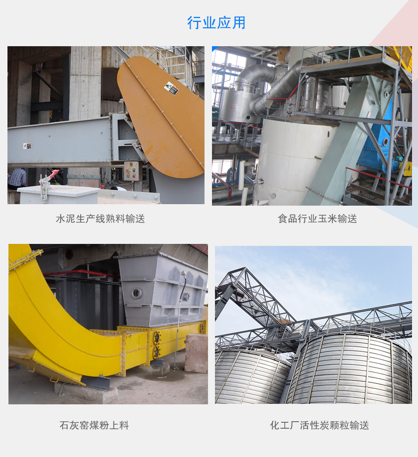 可以水平、傾斜或垂直布置，主要用于水泥、食品、化工、煤炭等行業(yè)